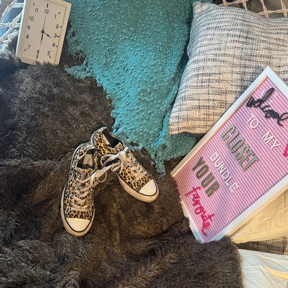 Converse Leopard Print Low Top Sneakers